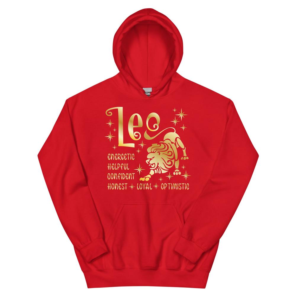 Leo Zodiac Positive Traits Hoodie - Red Color - https://ascensionemporium.net
